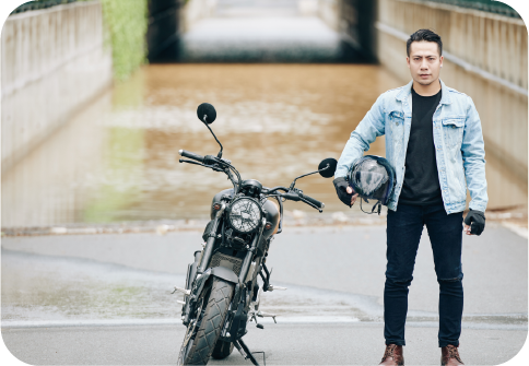 motociclista calma seguros
